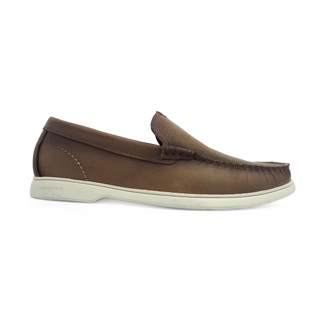 Sapato Democrata Mocassim de Couro 226201 Bege