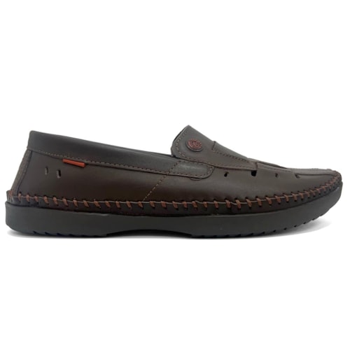 Detalhe - Sapato Freeway Mocassim de Couro Logan Turim Malbec