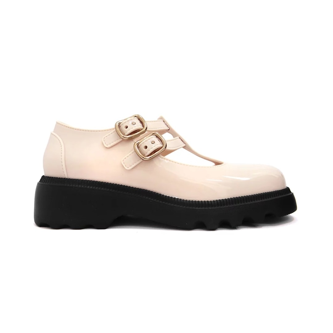 Sapato Grendene Zaxy Mocassim Charm Mary 18850 Off White Medio