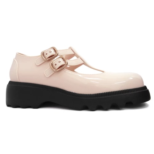 Sapato Grendene Zaxy Mocassim Charm Mary 18850 Off White Medio