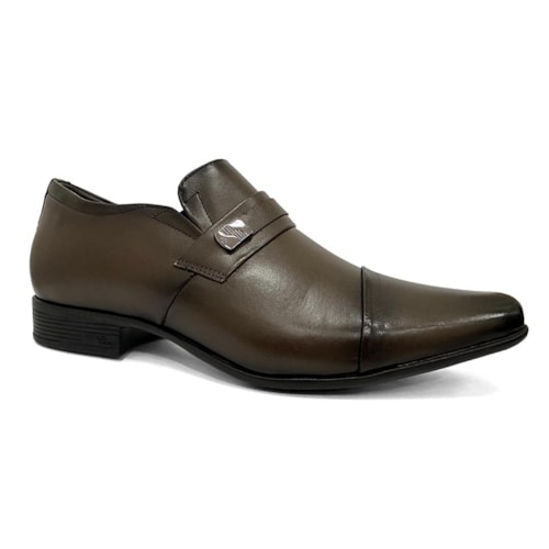Sapato Jota Pe Social Couro Air Bag Altura 79010 Dark Brown