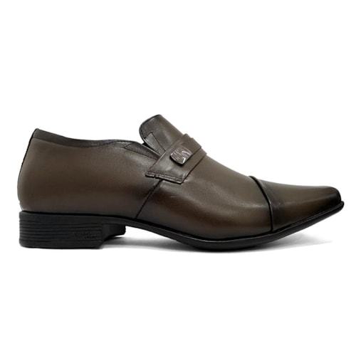 Detalhe - Sapato Jota Pe Social Couro Air Bag Altura 79010 Dark Brown