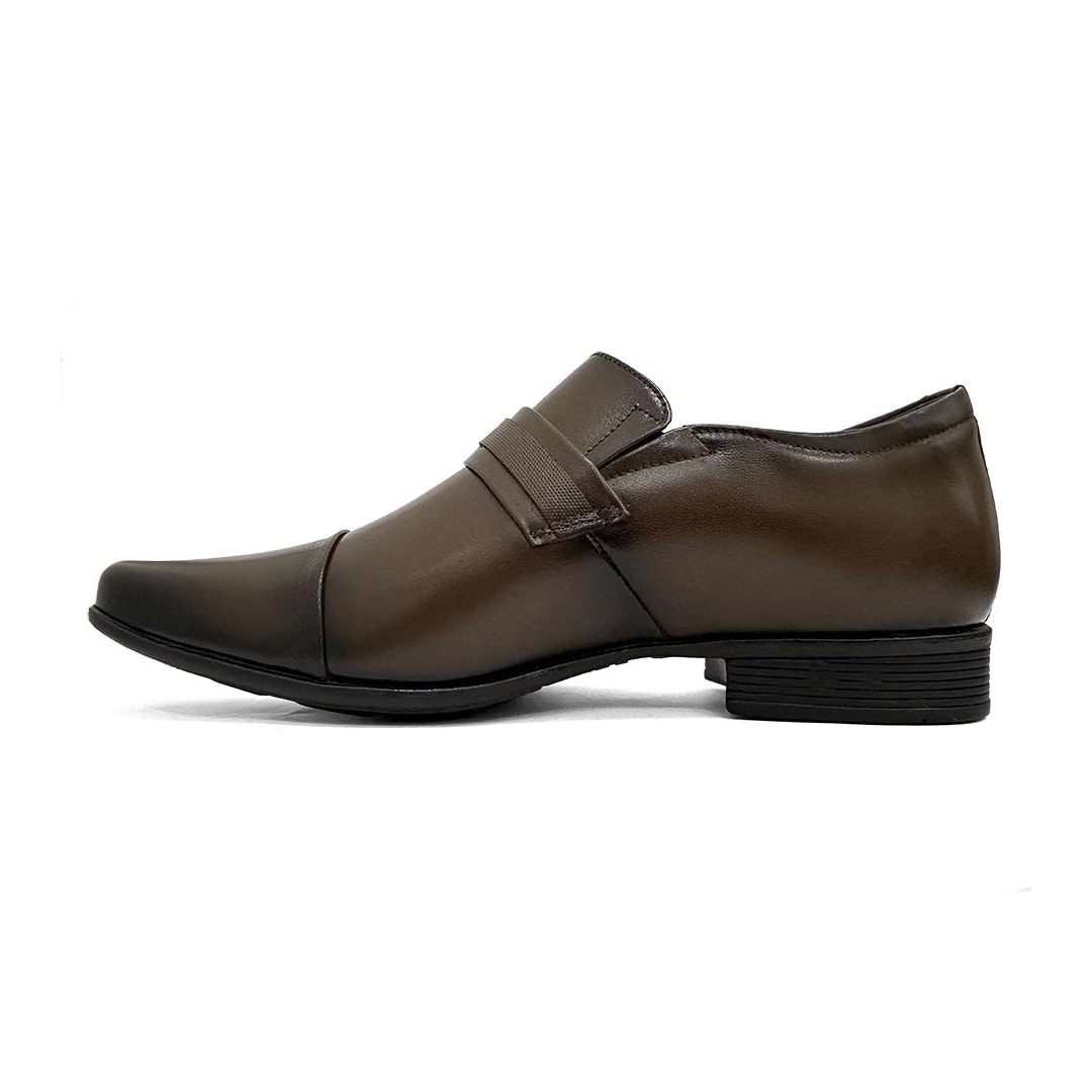 Sapato Jota Pe Social Couro Air Bag Altura 79010 Dark Brown