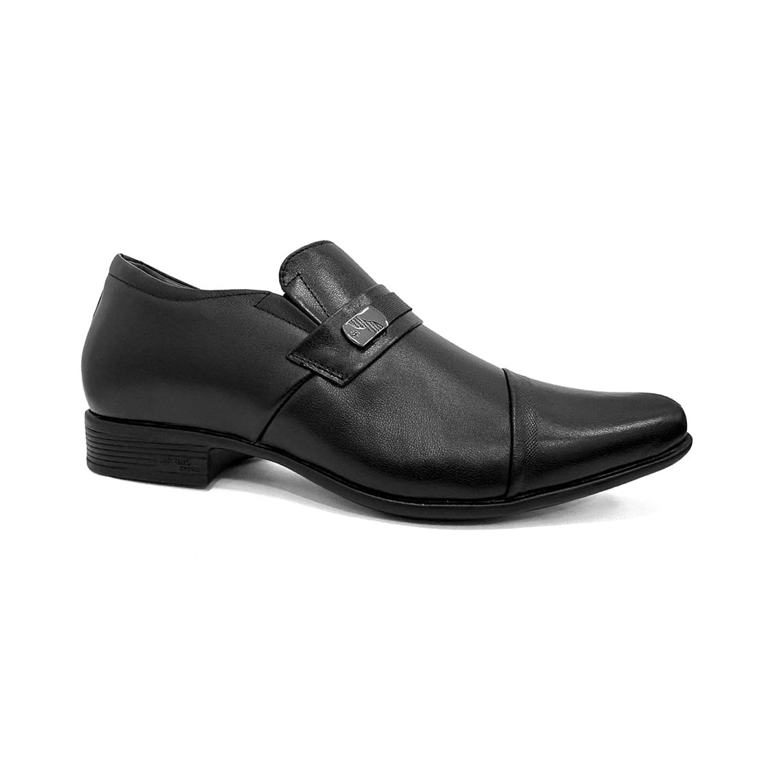 Sapato Jota Pe Social Couro Air Bag Altura 79010 Preto