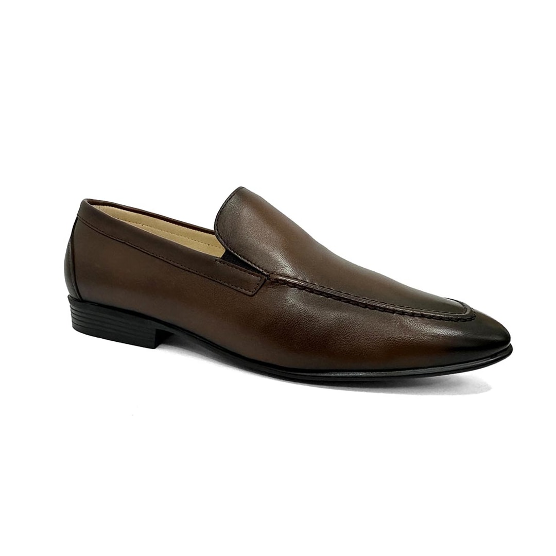 Sapato Jota Pe Social De Couro Air Bag 84857 Dark Brown
