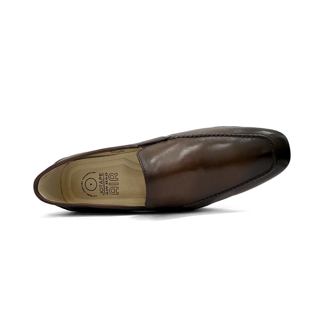 Sapato Jota Pe Social De Couro Air Bag 84857 Dark Brown