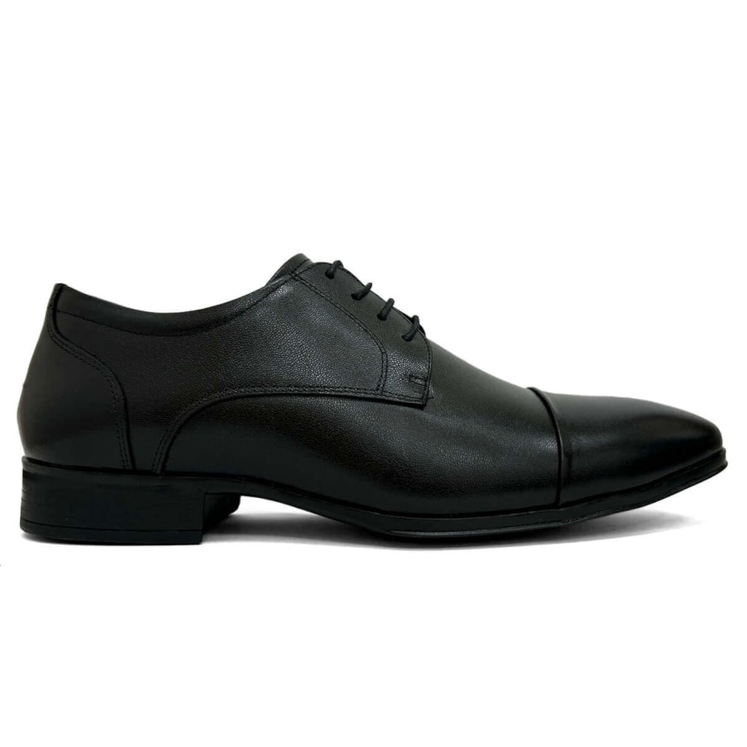 Sapato Jota Pe Social De Couro Air Walker 85052 Preto