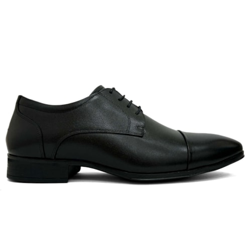 Detalhe - Sapato Jota Pe Social De Couro Air Walker 85052 Preto