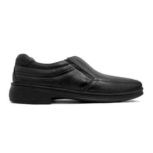 Detalhe - Sapato Leveterapia Masculino Couro L43102 Preto