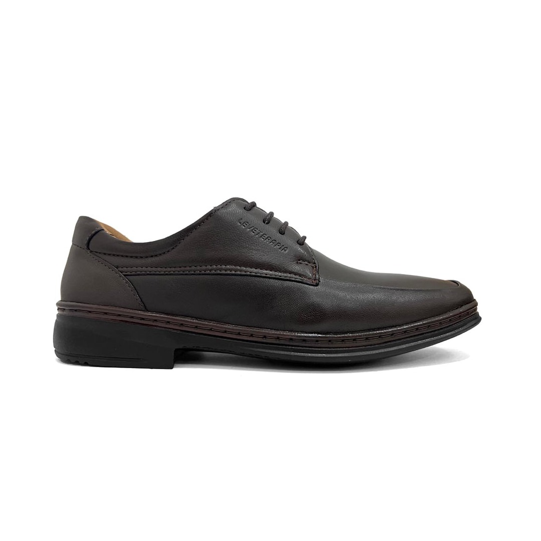 Sapato Leveterapia Masculino Em Couro L43126 Dark Brown
