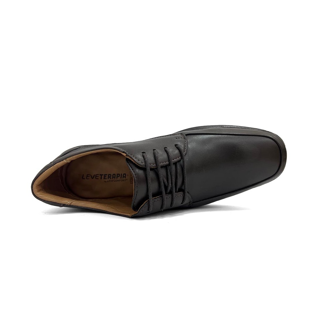 Sapato Leveterapia Masculino Em Couro L43126 Dark Brown