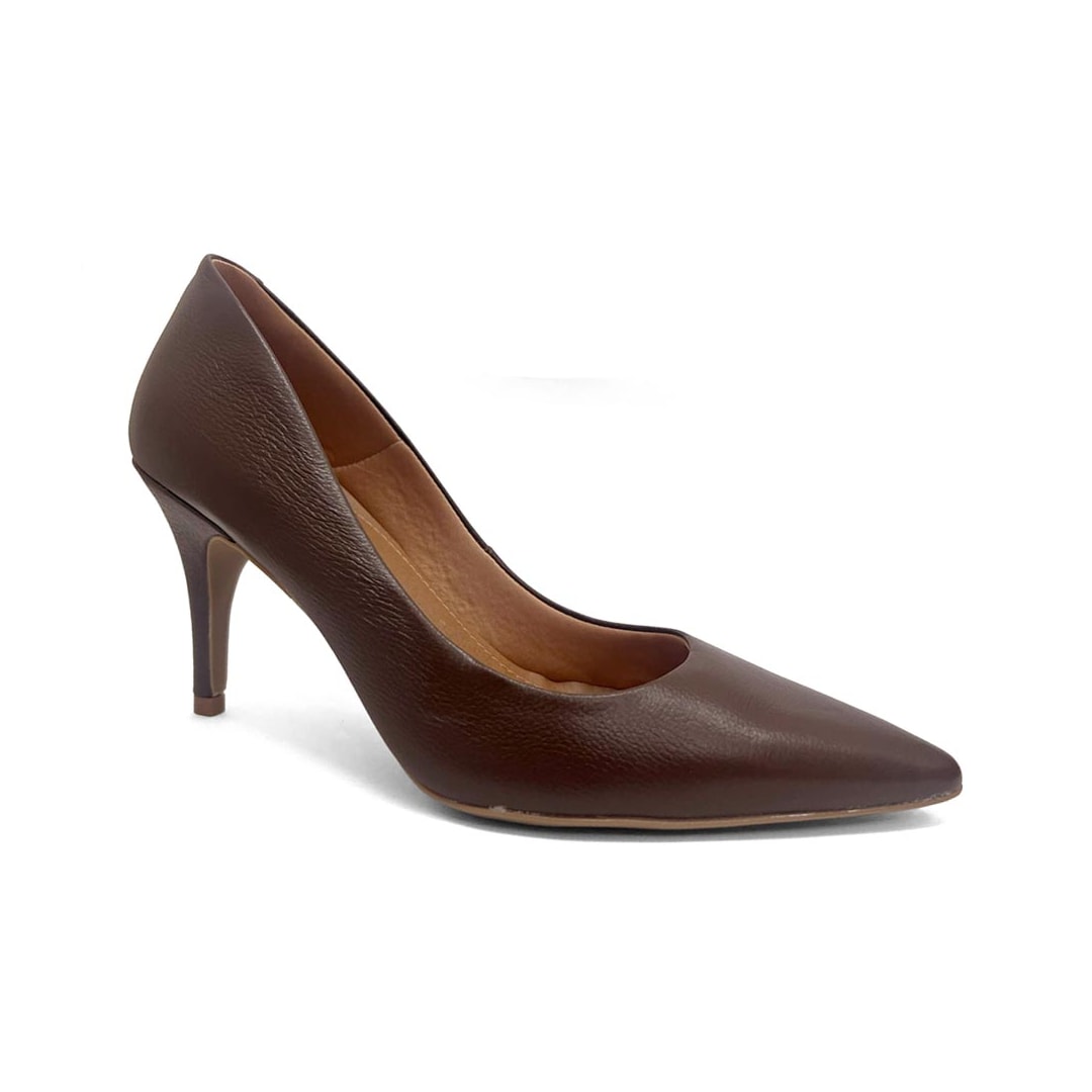 Sapato Lia Line Scarpin Em Couro 2292.71567 Marrom