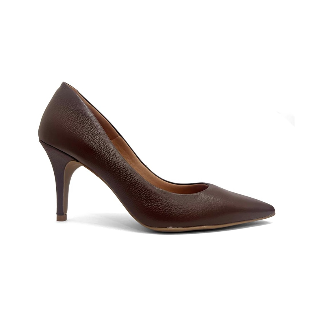 Sapato Lia Line Scarpin Em Couro 2292.71567 Marrom