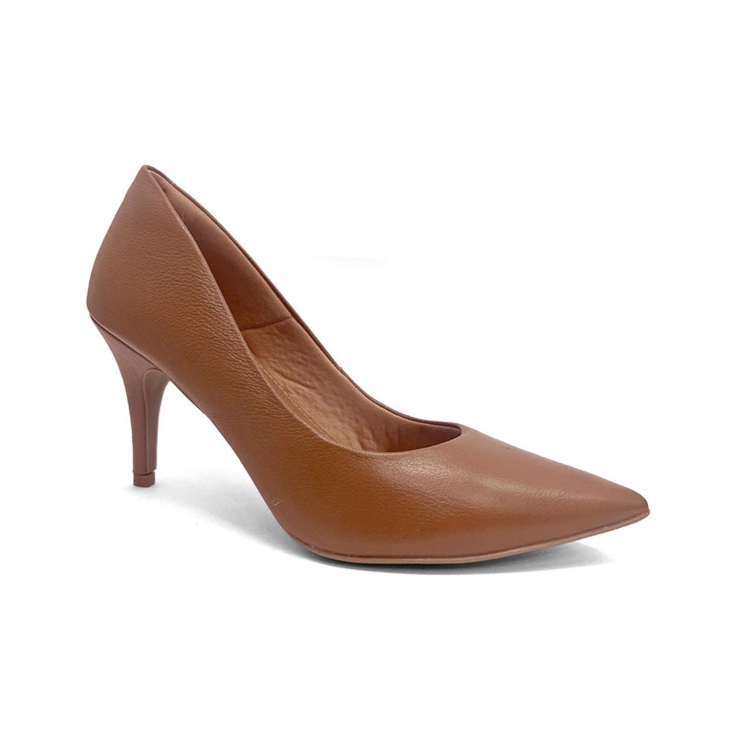 Sapato Lia Line Scarpin Em Couro 2292.71567 New Whisky