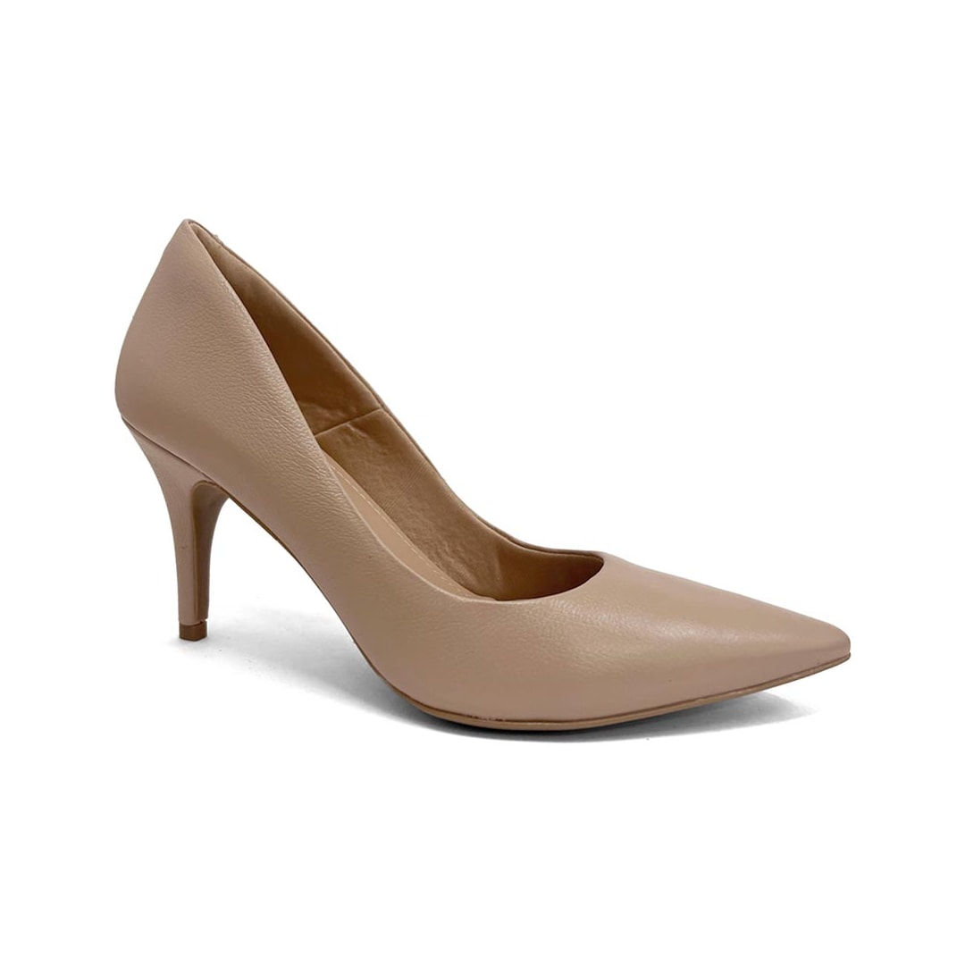 Sapato Lia Line Scarpin Em Couro 2292.71567 Nude