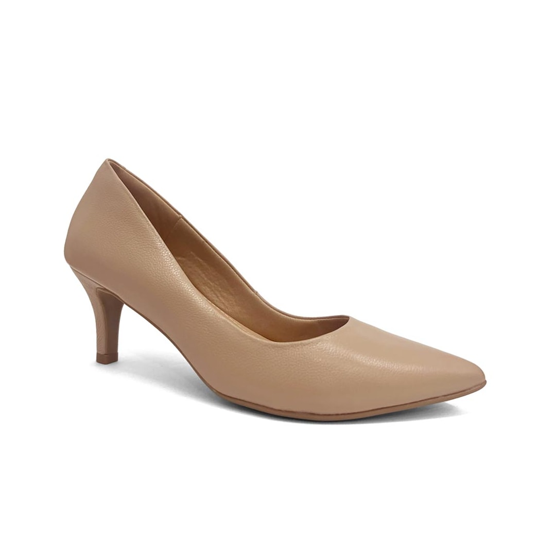 Sapato Lia Line Scarpin Em Couro 2360.71899 Nude
