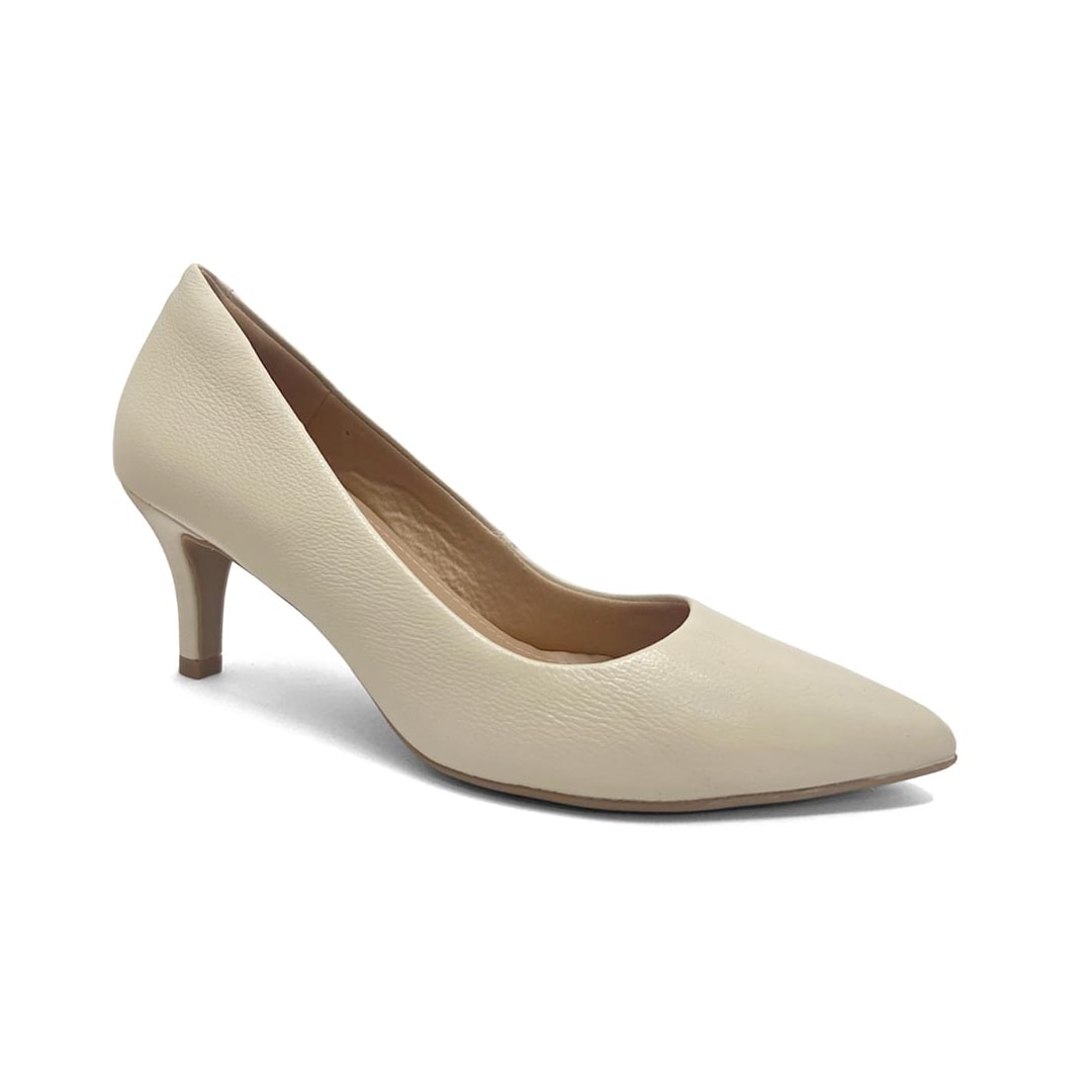 Sapato Lia Line Scarpin Em Couro 2360.71899 Off White