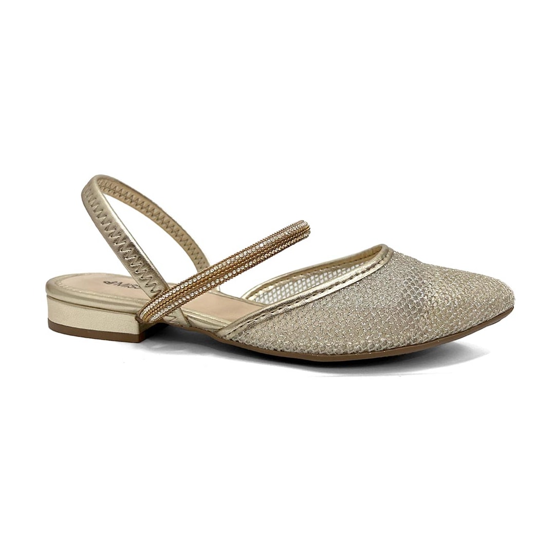 Sapato Mississippi Slingback Mb556 Ouro Light