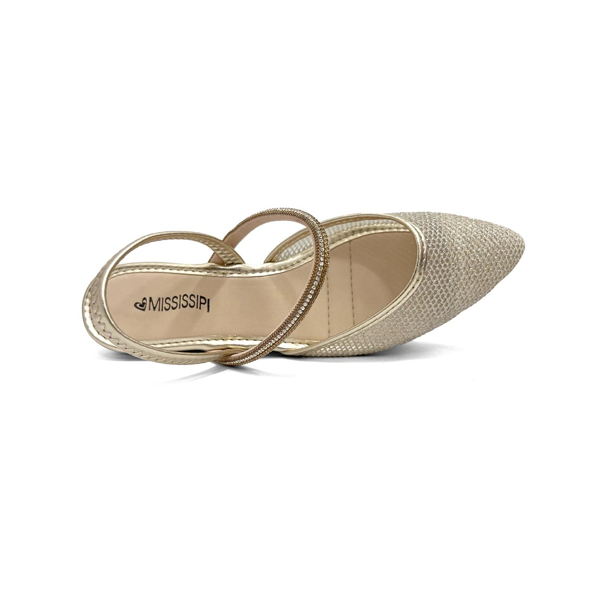 Sapato Mississippi Slingback Mb556 Ouro Light Sapato Mississippi Slingback Mb556 Ouro Light