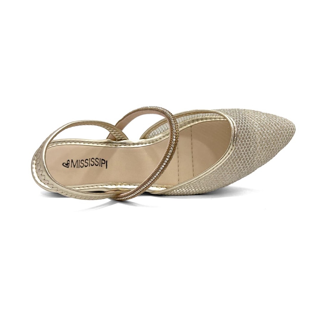 Sapato Mississippi Slingback Mb556 Ouro Light Sapato Mississippi Slingback Mb556 Ouro Light
