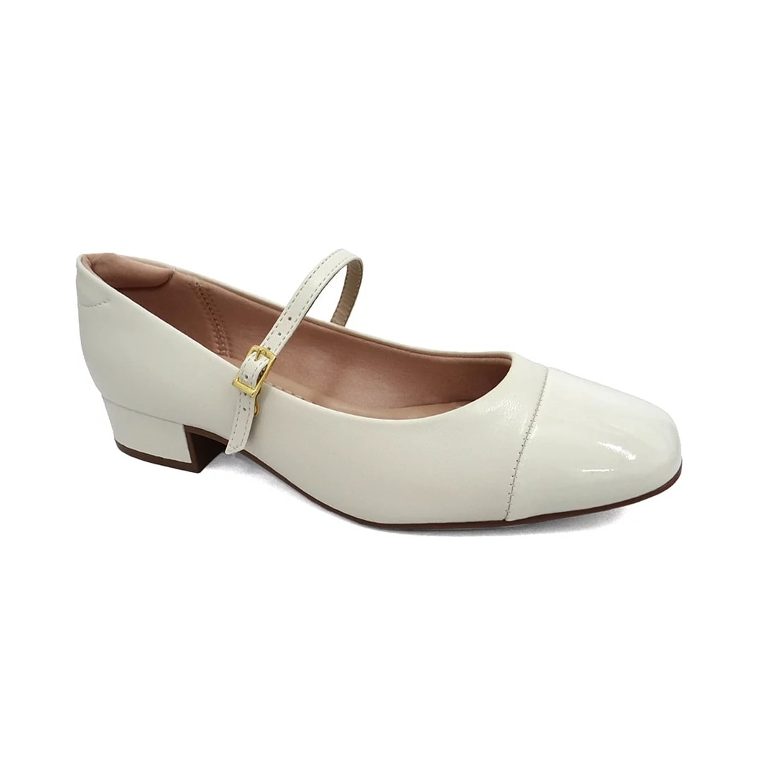 Sapato Moleca Boneca Salto Baixo 5795.103 Branco Off Sapato Moleca Boneca Salto Baixo 5795.103 Branco Off