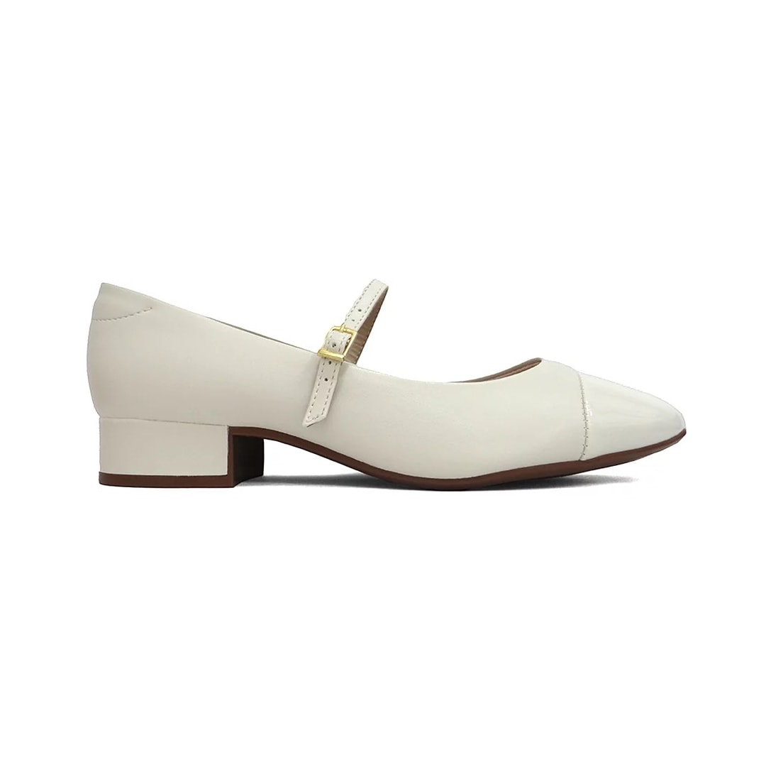 Sapato Moleca Boneca Salto Baixo 5795.103 Branco Off