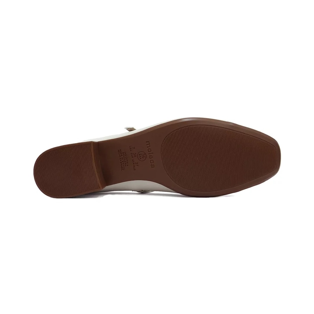 Sapato Moleca Boneca Salto Baixo 5795.103 Branco Off