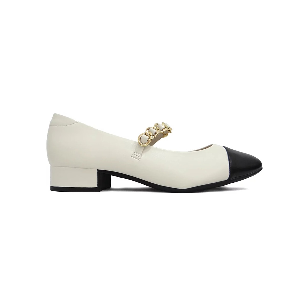 Sapato Moleca Boneca Salto Baixo 5795.103 Branco Off/Preto Sapato Moleca Boneca Salto Baixo 5795.103 Branco Off/Preto