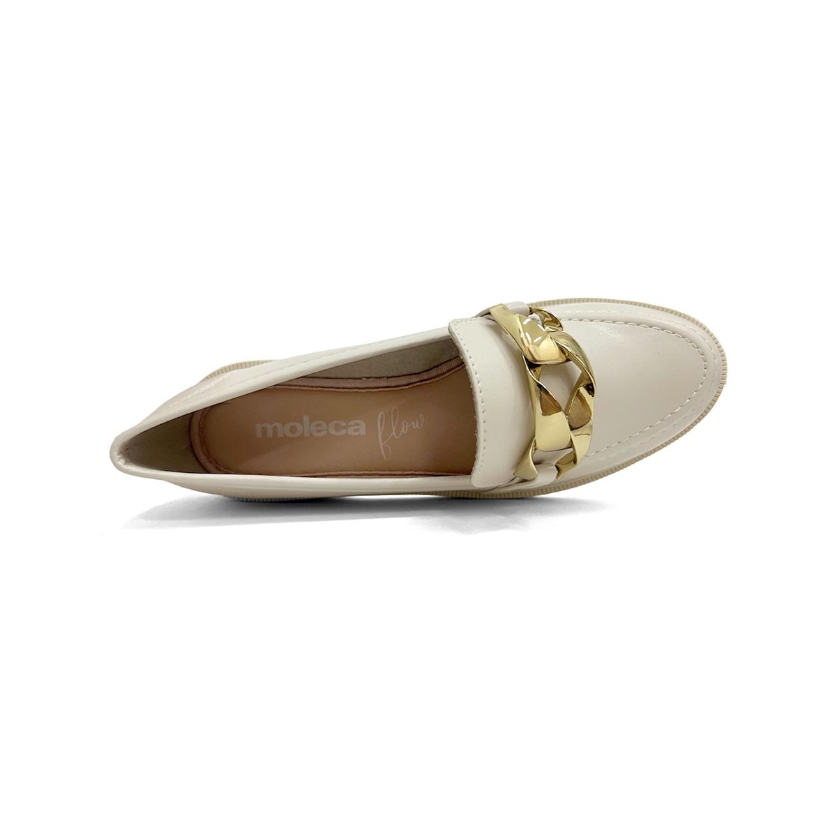 Sapato Moleca Mocassim 5666.110 Branco Off Sapato Moleca Mocassim 5666.110 Branco Off