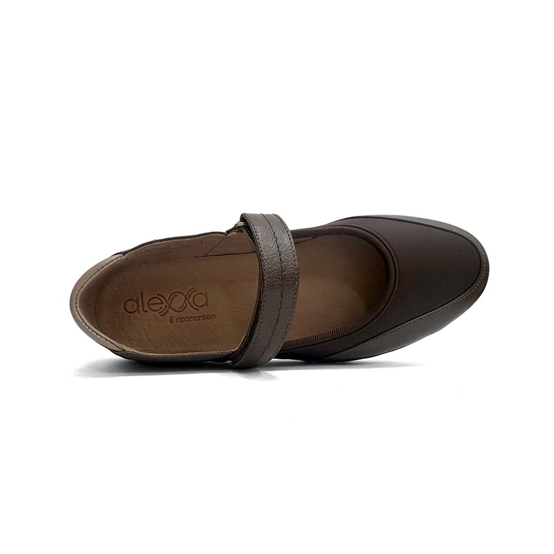 Sapato Opananken Feminino Couro Anatomico 63811 Café/Fendi
