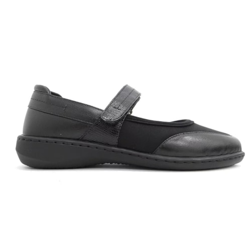 Detalhe - Sapato Opananken Feminino Couro Anatômico 63811 Preto