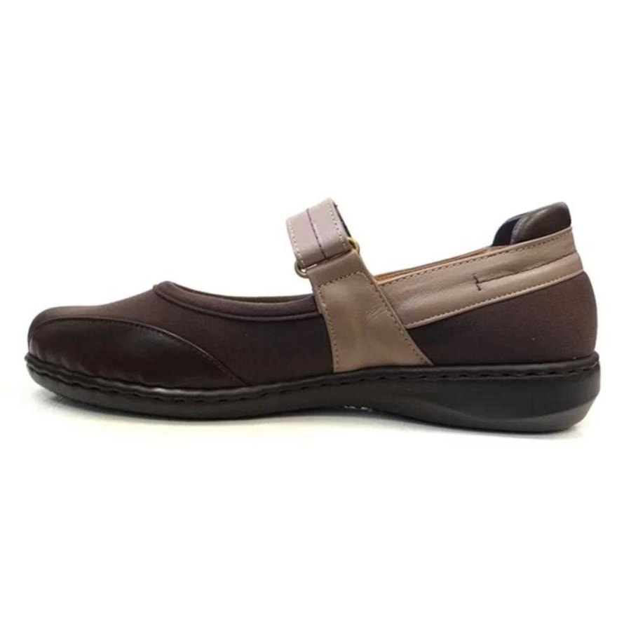 Sapato Opananken Feminino Couro Anatômico 63811 Roma Cafe/Fendi