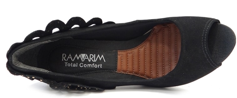 peep toe ramarim meia pata total comfort