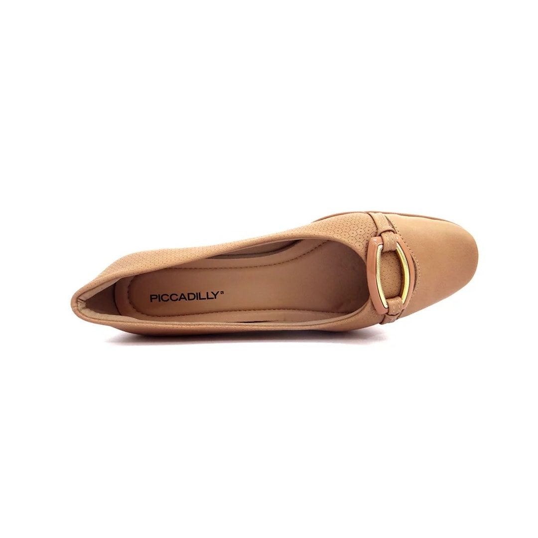Sapato Piccadilly Anabela 143193 Nude Claro