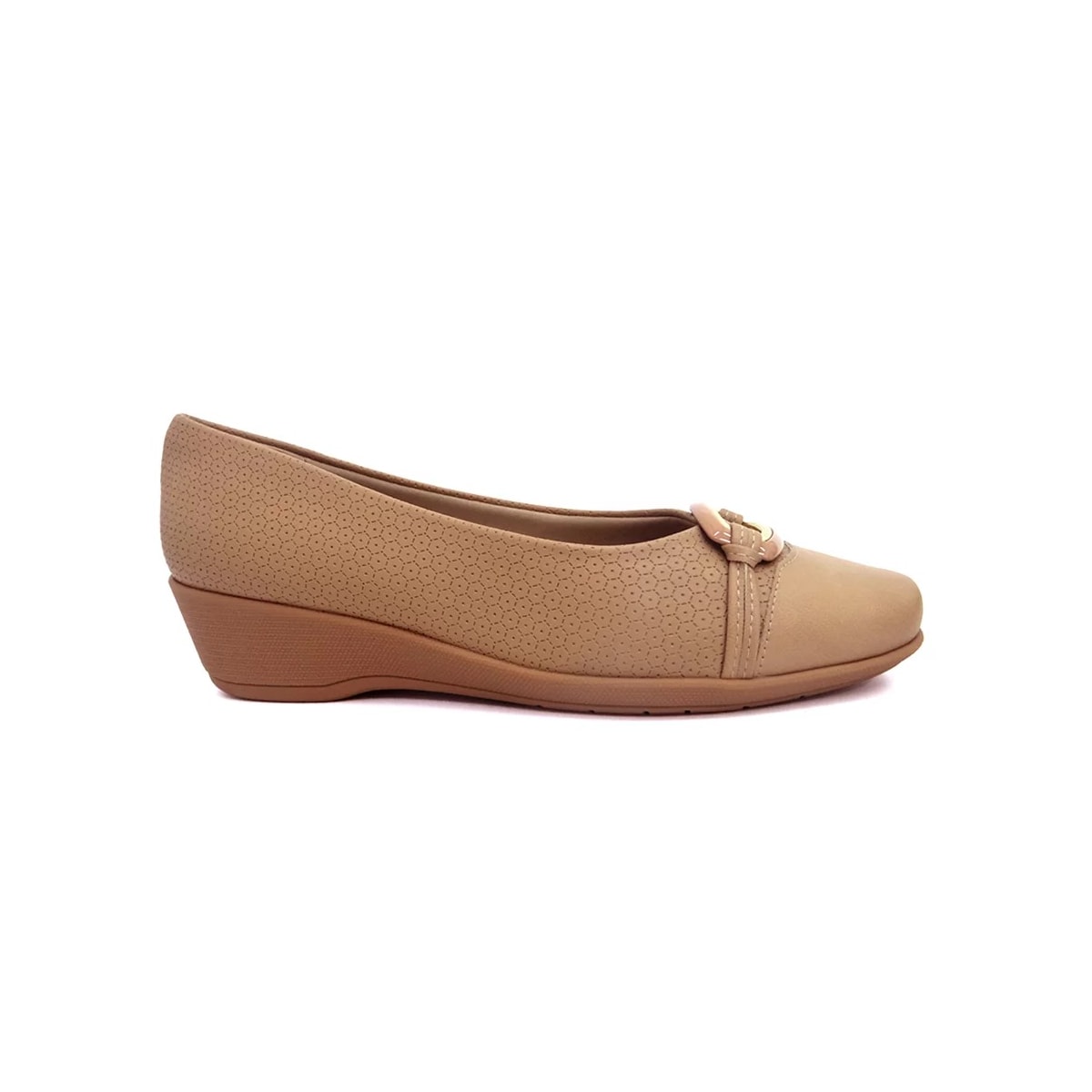 Sapato Piccadilly Anabela 143193 Nude Claro Sapato Piccadilly Anabela 143193 Nude Claro