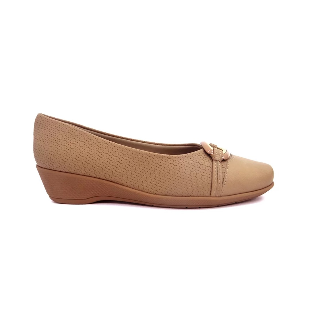 Sapato Piccadilly Anabela 143193 Nude Claro Sapato Piccadilly Anabela 143193 Nude Claro