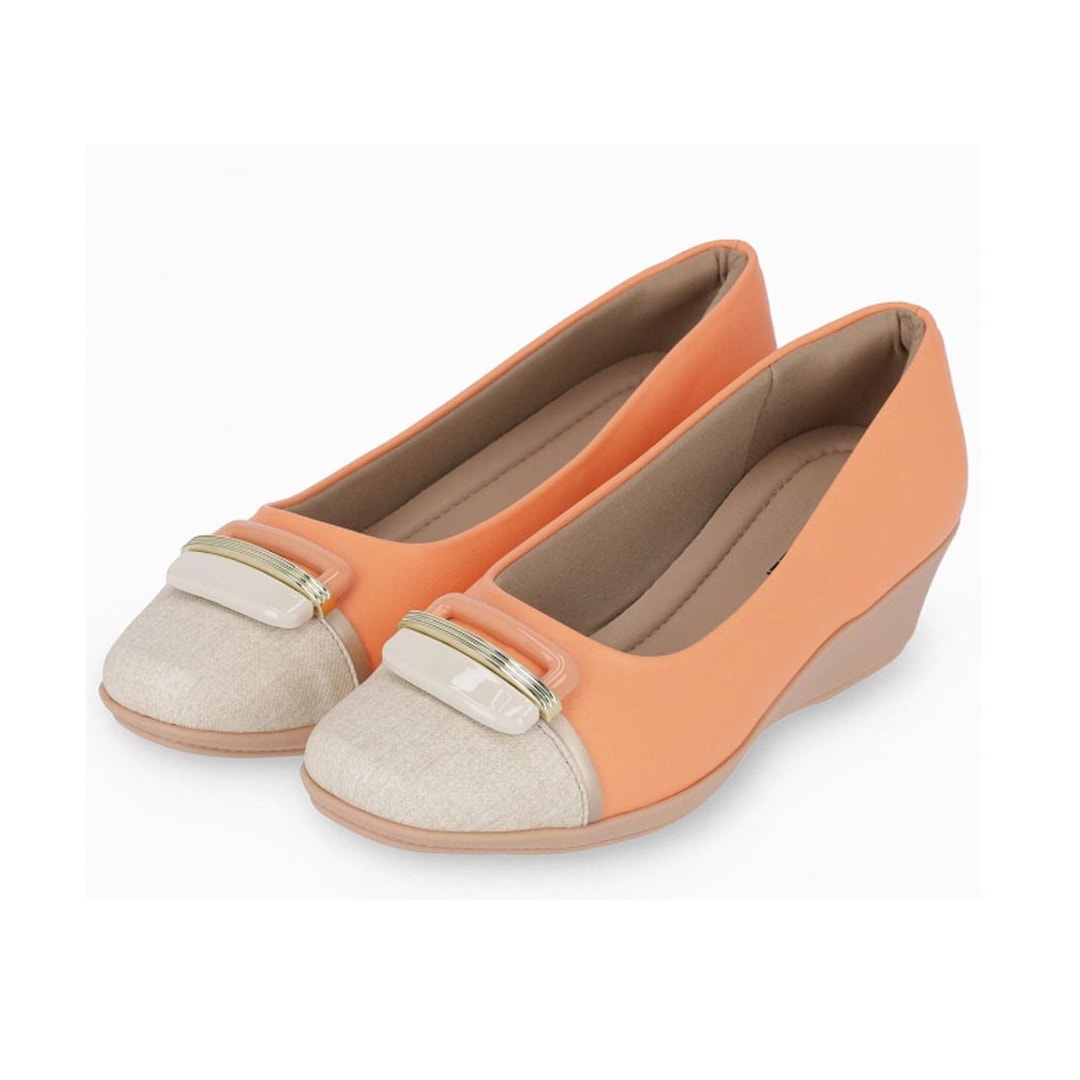Sapato Piccadilly Anabela Conforto 143186 Salmao/Natural Sapato Piccadilly Anabela Conforto 143186 Salmao/Natural