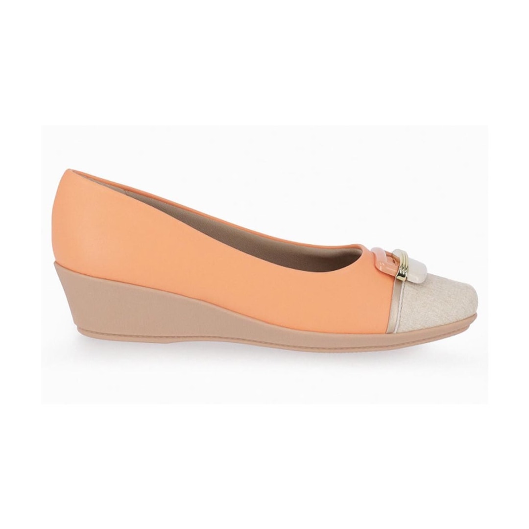 Sapato Piccadilly Anabela Conforto 143186 Salmao/Natural Sapato Piccadilly Anabela Conforto 143186 Salmao/Natural