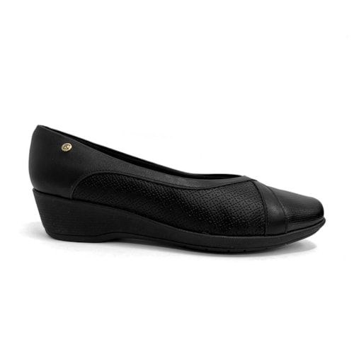 Detalhe - Sapato Piccadilly Anabela Conforto 143247 Preto