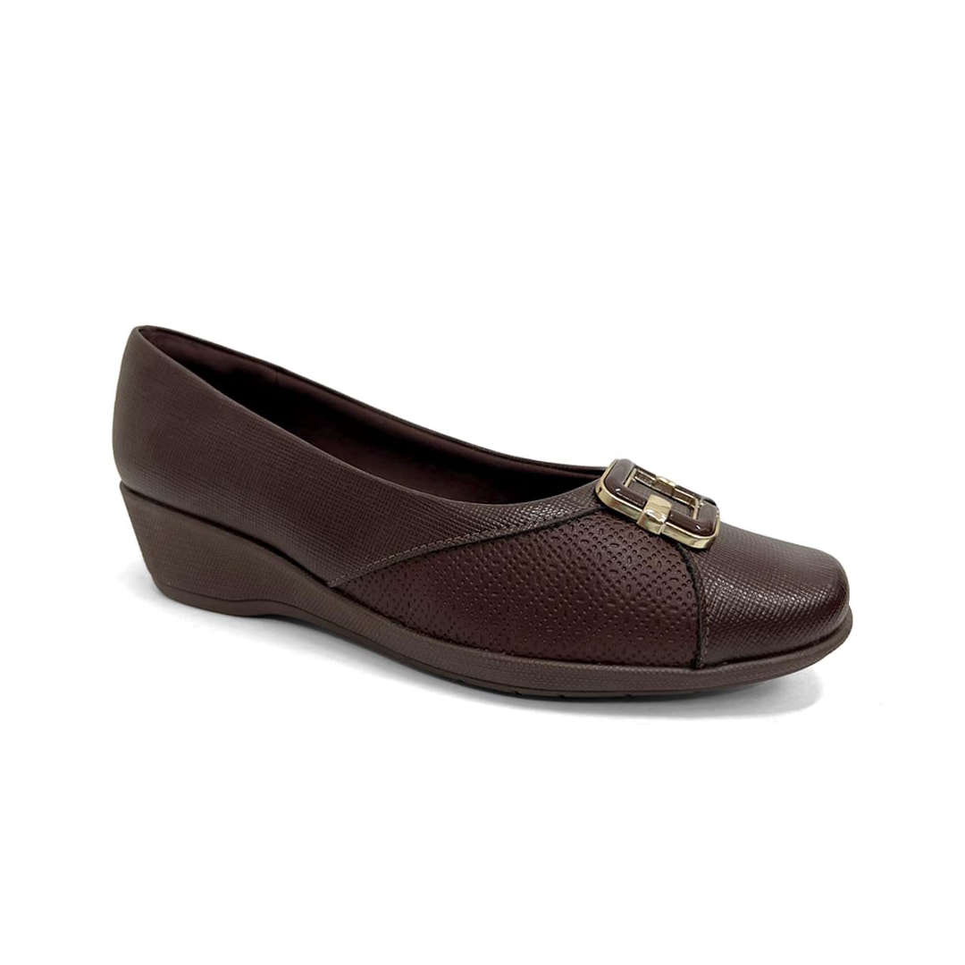 Sapato Piccadilly Anabela Conforto 143248 Cacau