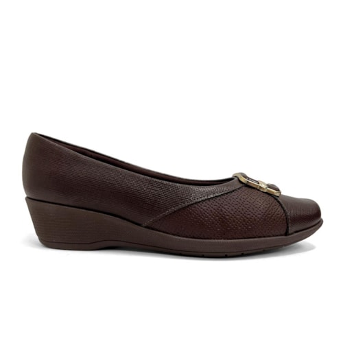 Detalhe - Sapato Piccadilly Anabela Conforto 143248 Cacau