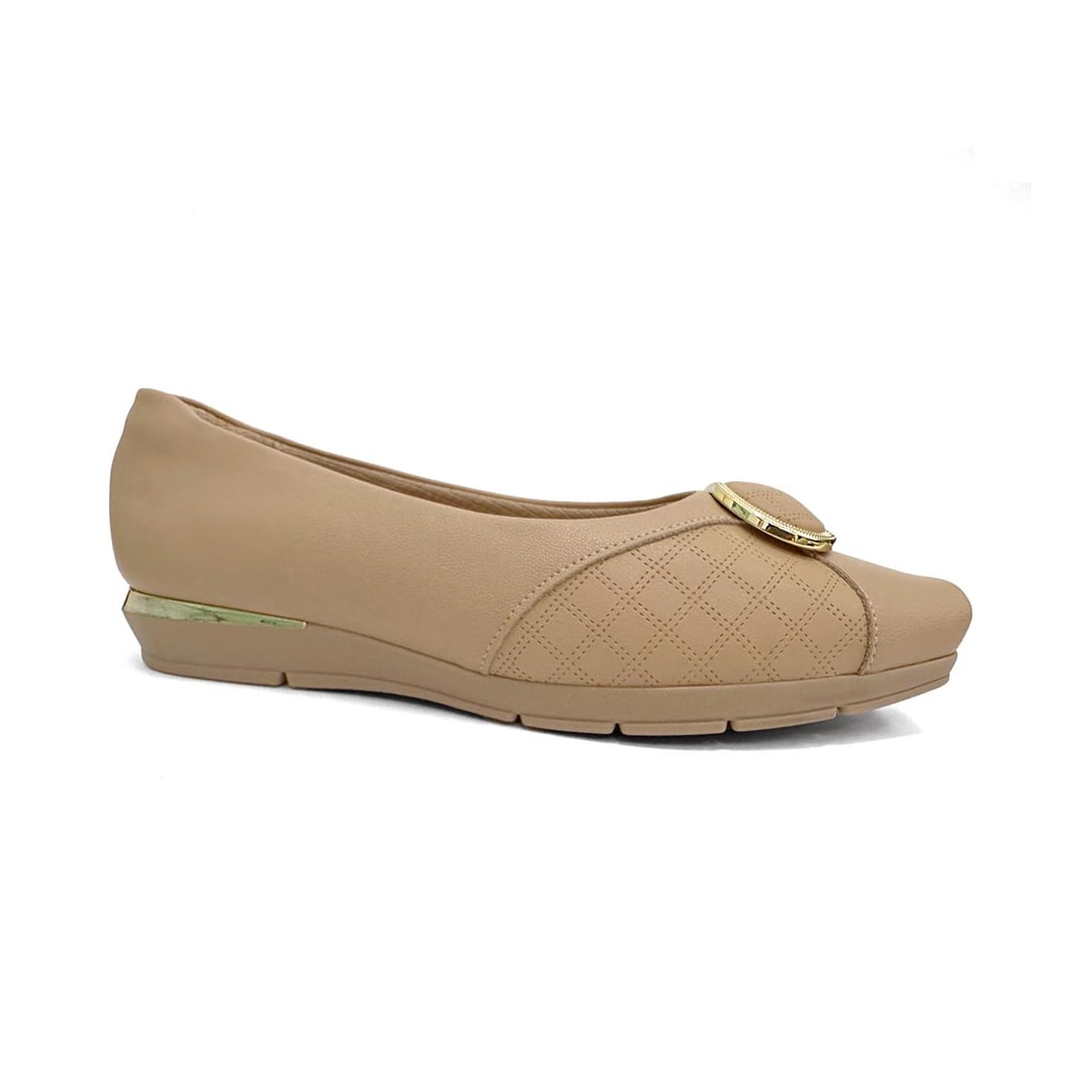 Sapato Piccadilly Anabela Conforto 147323 Nude Claro Sapato Piccadilly Anabela Conforto 147323 Nude Claro