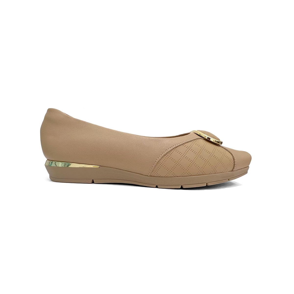Sapato Piccadilly Anabela Conforto 147323 Nude Claro Sapato Piccadilly Anabela Conforto 147323 Nude Claro
