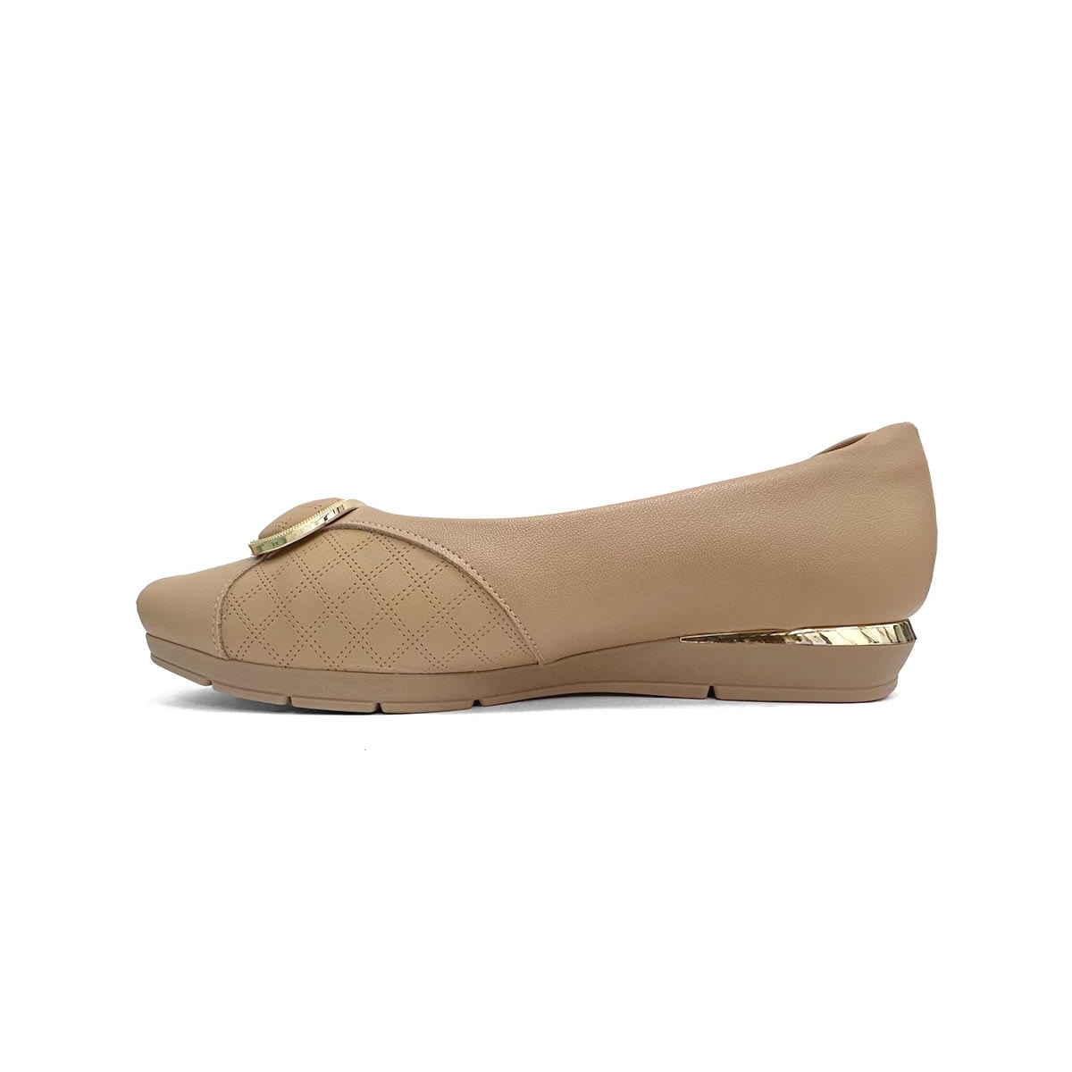 Sapato Piccadilly Anabela Conforto 147323 Nude Claro Sapato Piccadilly Anabela Conforto 147323 Nude Claro