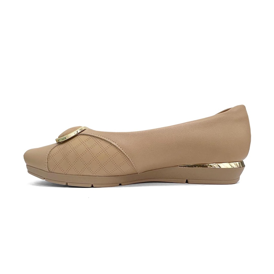 Sapato Piccadilly Anabela Conforto 147323 Nude Claro Sapato Piccadilly Anabela Conforto 147323 Nude Claro