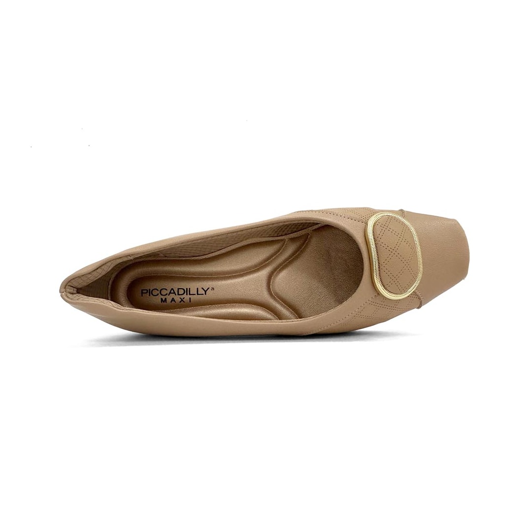 Sapato Piccadilly Anabela Conforto 147323 Nude Claro Sapato Piccadilly Anabela Conforto 147323 Nude Claro