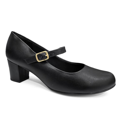 Sapato Piccadilly Boneca Salto Bloco 110208 Preto