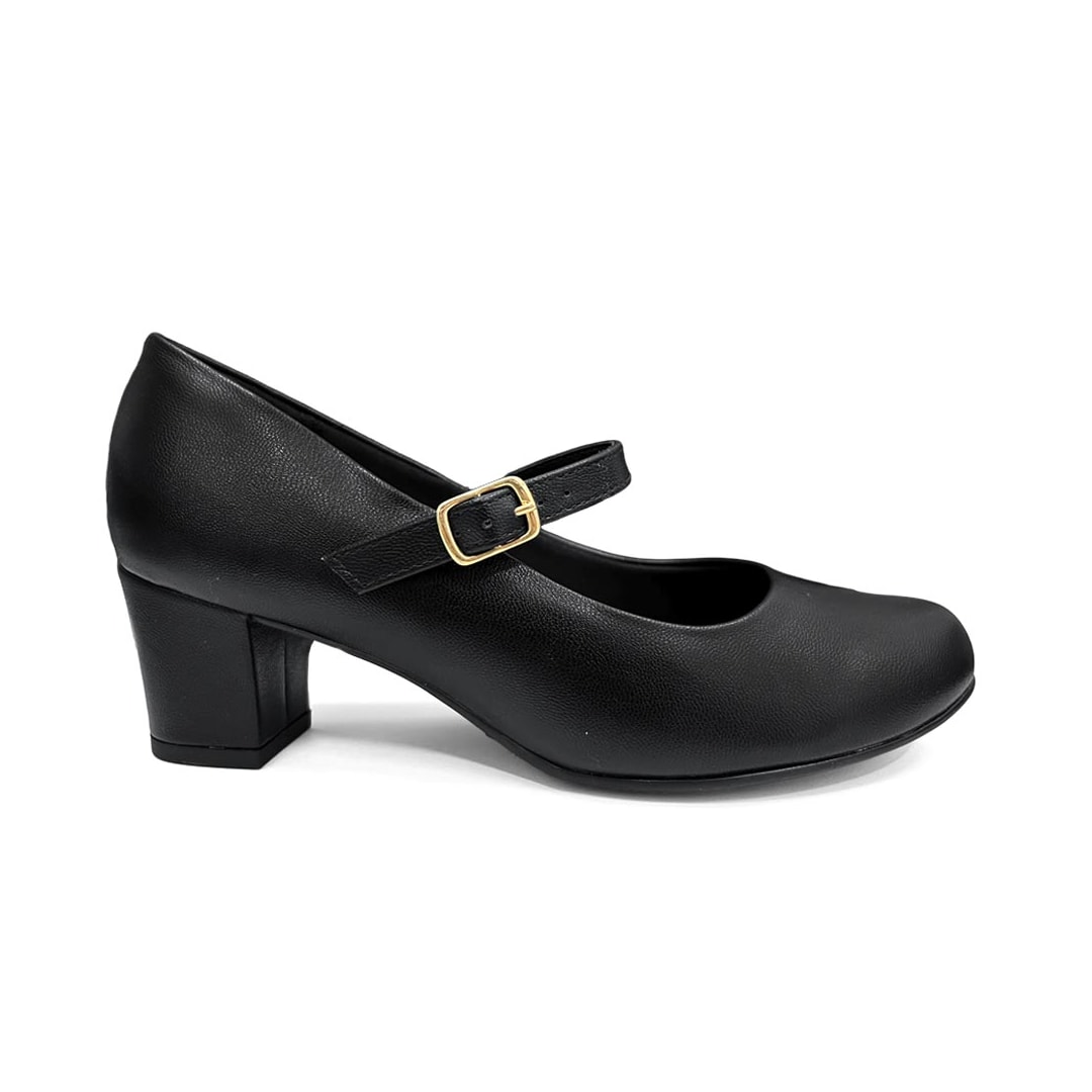 Sapato Piccadilly Boneca Salto Bloco 110208 Preto