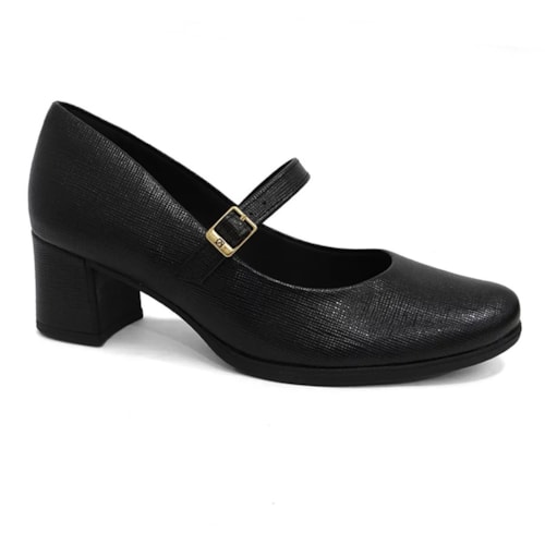 Sapato Piccadilly Boneca Salto Bloco 654021 Preto