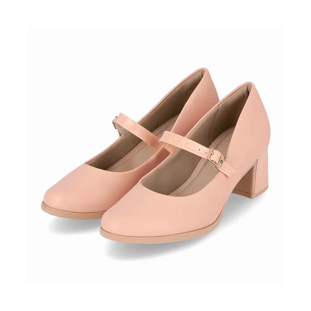 Sapato Piccadilly Boneca Salto Bloco 654021 Rose